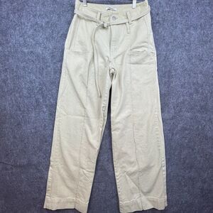 Greta.Y Jeans Womens Medium Khaki Straight Wide Leg Belted Skater Y2K